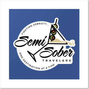 Semi Sober Travelers Martini design with solid background Posters and Art